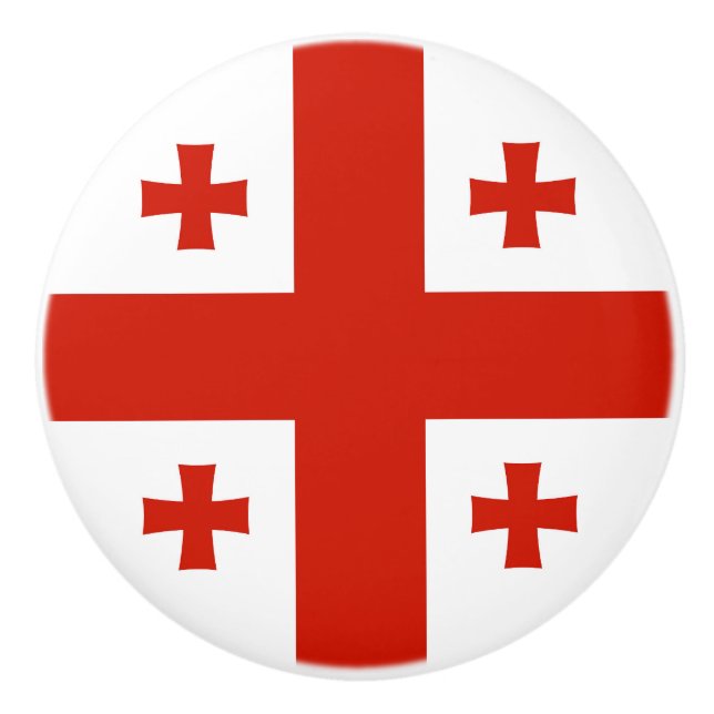 Georgia flag ceramic knob (Front)