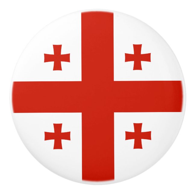 Georgia flag ceramic knob (Front)