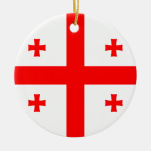 Georgia Flag Ceramic Tree Decoration