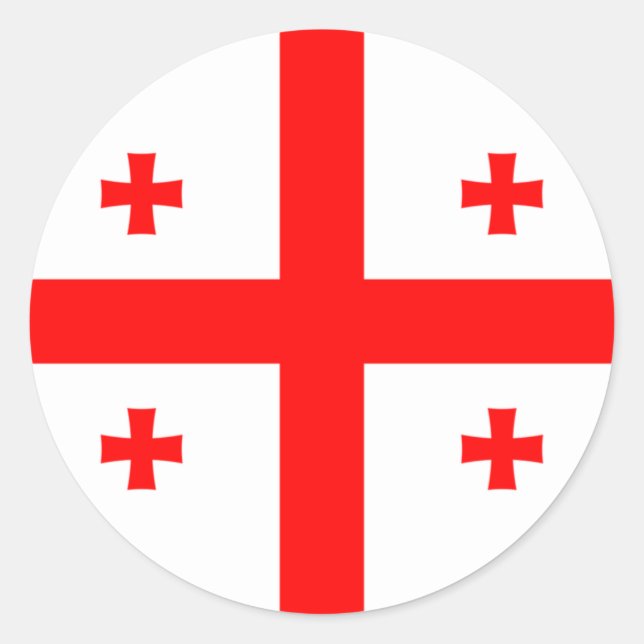 Georgia Flag Classic Round Sticker (Front)