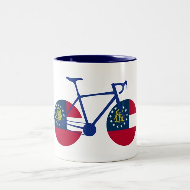 Georgia Flag Cycling Two-Tone Coffee Mug (Center)