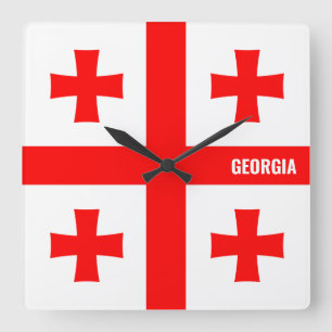 Georgia Flag Dazzling Patriotic Square Wall Clock