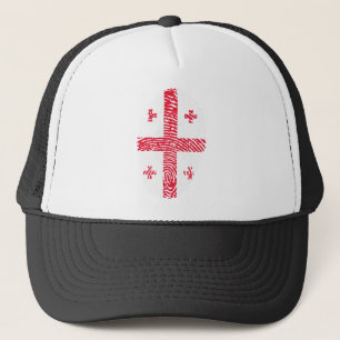 Georgia Flag Fingerprint Country Pride Trucker Hat