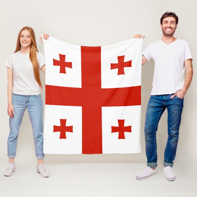 Georgia flag fleece blanket (In Situ)