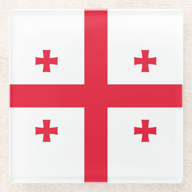 Georgia Flag Glass Coaster (Front)