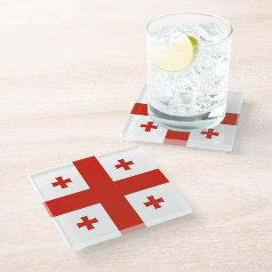 Georgia flag glass coaster