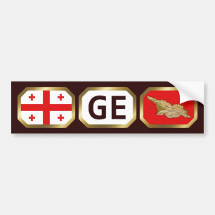 Georgia Flag Map Code Bumper Sticker