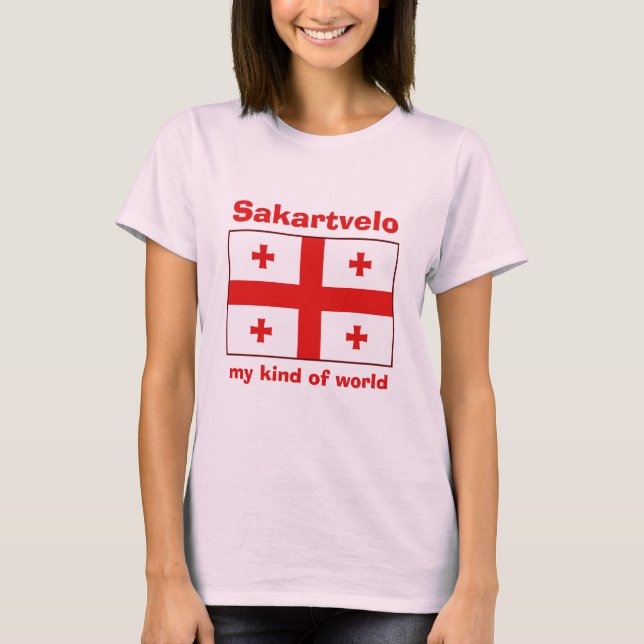 Georgia Flag + Map + Text T-Shirt (Front)