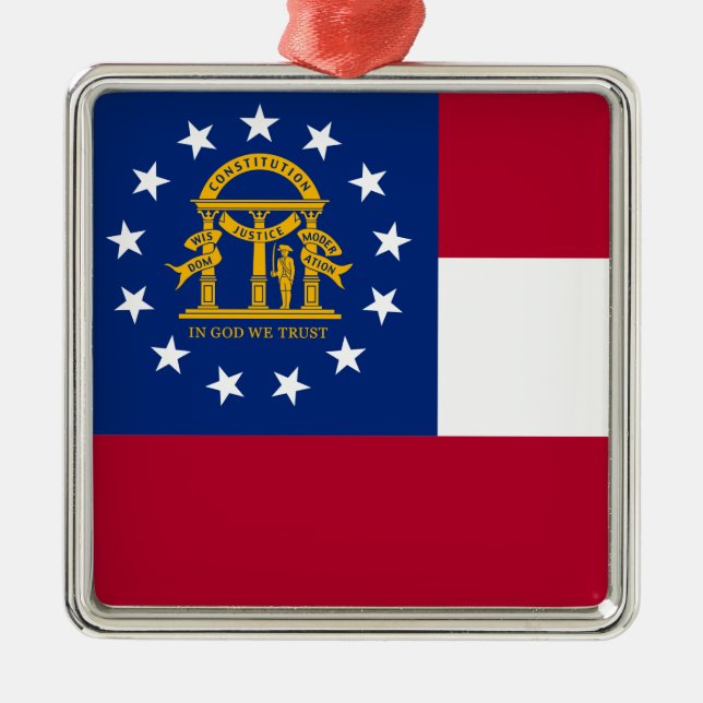 Georgia Flag Metal Ornament (Front)