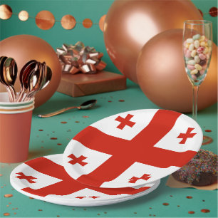 Georgia flag paper plate