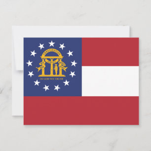 Georgia Flag Peach State Coat of Arms Postcard