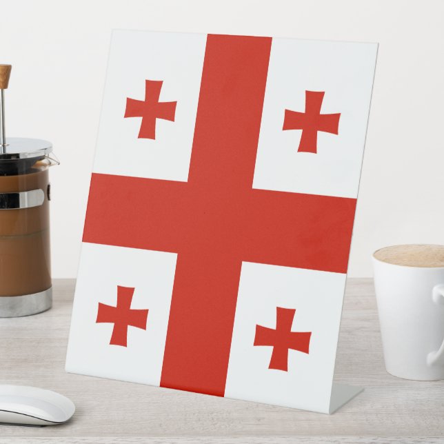 Georgia flag pedestal sign (In SItu)