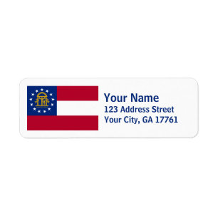 Georgia Flag Return Address Labels
