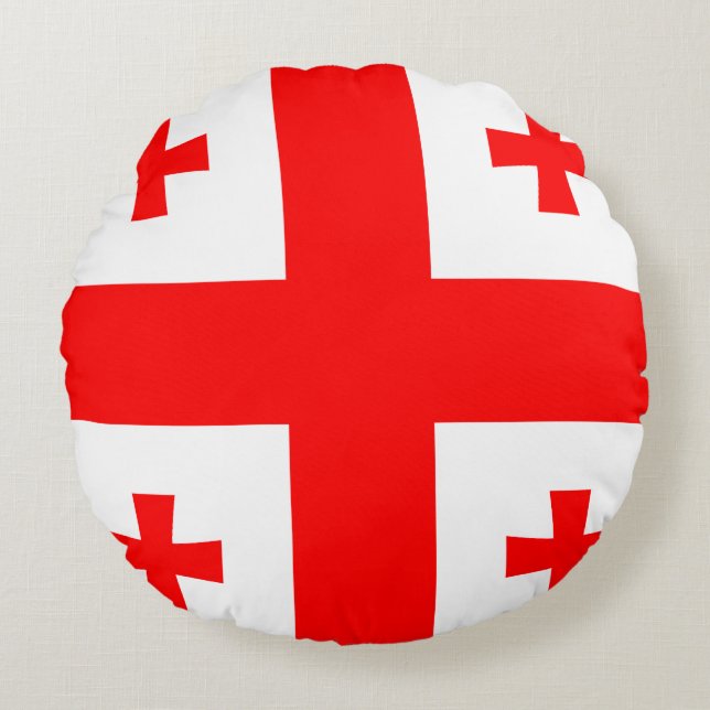 Georgia Flag Round Cushion (Front)
