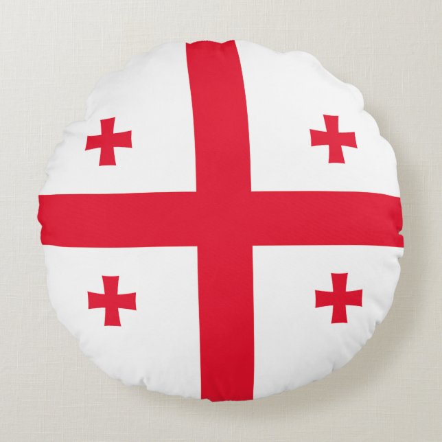 Georgia Flag Round Cushion (Front)