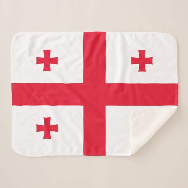 Georgia Flag Sherpa Blanket (Front (Horizontal))