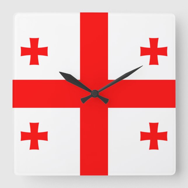 Georgia Flag Square Wall Clock (Front)