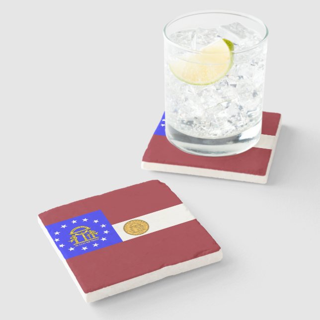 Georgia flag stone coaster (Side)