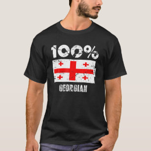 Georgia Flag Support 100% Georgian Battery Power T-Shirt