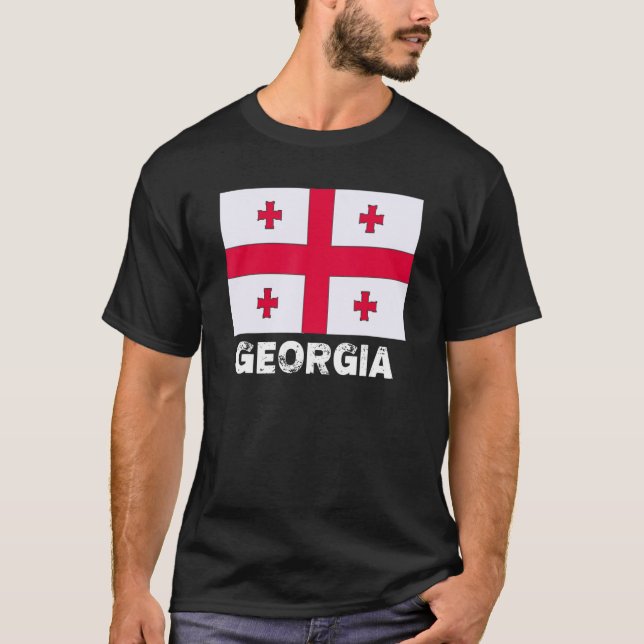 Georgia Flag   Support Georgian People Women Men   T-Shirt (Front)