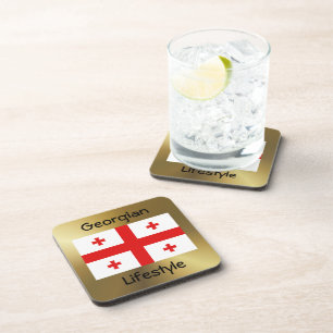 Georgia Flag+Text Coaster