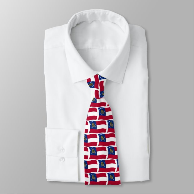 Georgia Flag Tie (Tied)