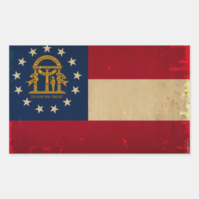 Georgia Flag VINTAGE.png Rectangular Sticker (Front)