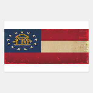 Georgia Flag VINTAGE.png Rectangular Sticker