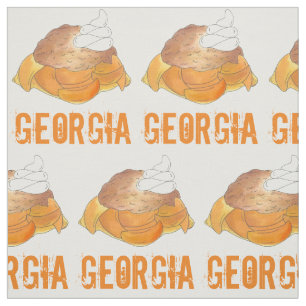 Georgia GA Fruit Peach Cobbler Southern Dessert Fabric