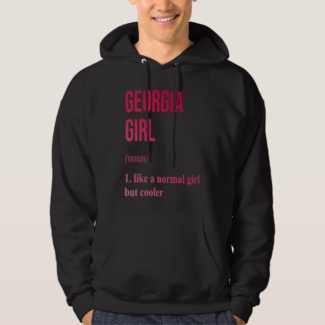 Georgia Girl  Pink  State GA Woman Hoodie (Front)
