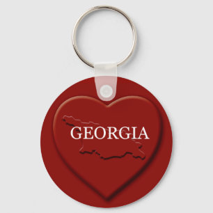 Georgia Heart Map Keychain