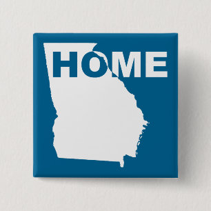 Georgia Home Away From State Button Badge Pin