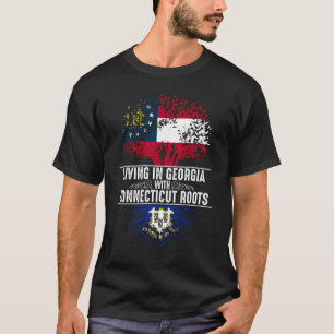 Georgia Home Connecticut Roots State Tree Flag T-Shirt
