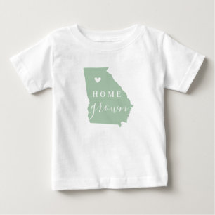 Georgia Home Grown   Editable Colours State Map Baby T-Shirt