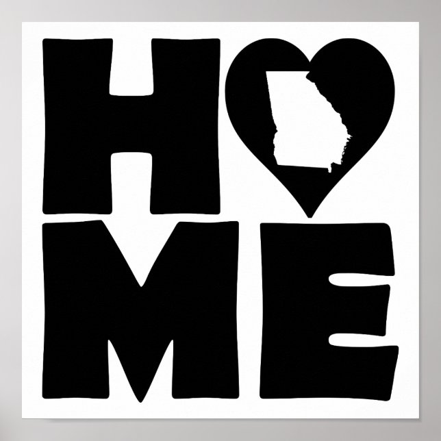 Georgia Home Heart State Poster Sign (Front)