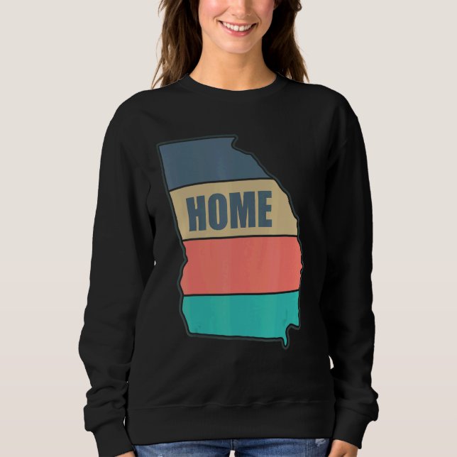 Georgia Home State Retro Peach Shape Skyline Sweatshirt (Front)