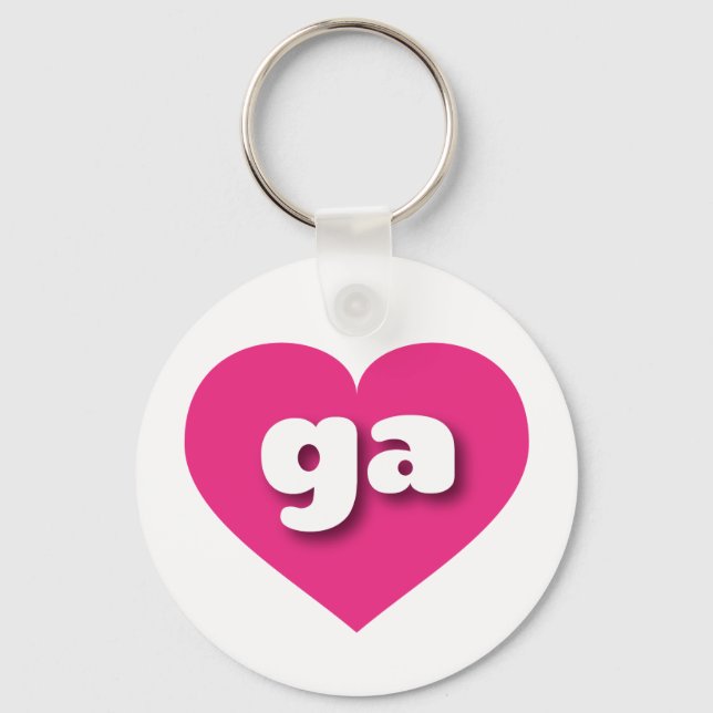 Georgia hot pink heart - I love ga Key Ring (Front)