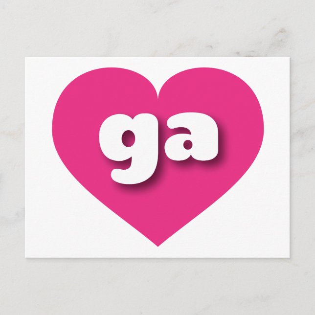 Georgia hot pink heart - I love ga Postcard (Front)