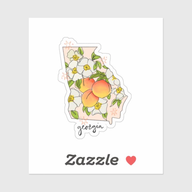 Georgia Illustrated State Sticker (Sheet)