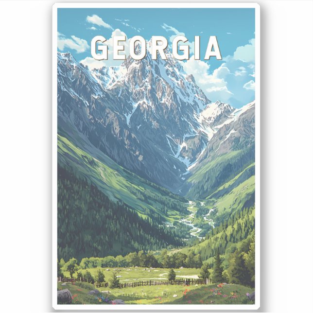 Georgia Illustration Travel Art Vintage (Front)