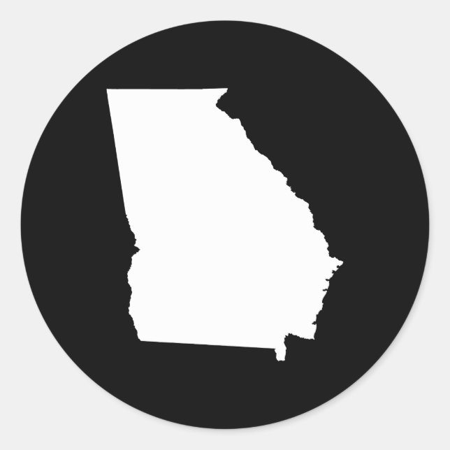 Georgia in White and Black Classic Round Sticker (Front)