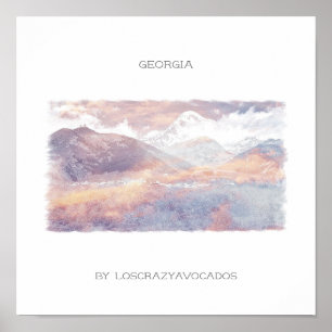 Georgia Kazbegi Architecture Nature Poster
