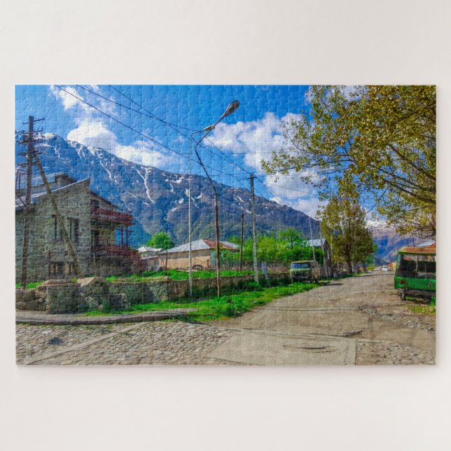 Georgia Kazbegi Stepantsminda Gergeti Nature Jigsaw Puzzle (Horizontal)