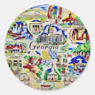 Georgia Landmarks Classic Round Sticker