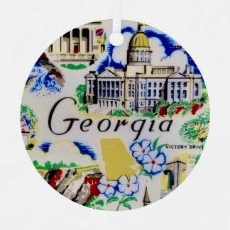Georgia Landmarks Metal Tree Decoration