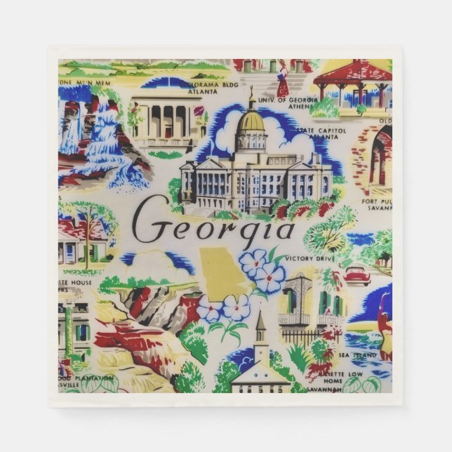 Georgia Landmarks Party  Napkin (Front)
