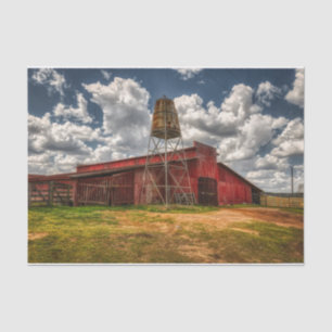 Georgia Large Red Barn with Water Tower Tissue Paper