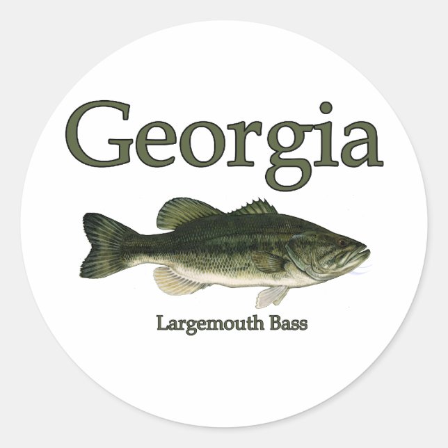 Georgia Largemouth Bass Classic Round Sticker (Front)