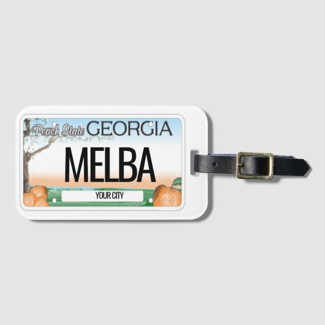 Georgia License Plate Customisable Luggage Tag (Front Horizontal)