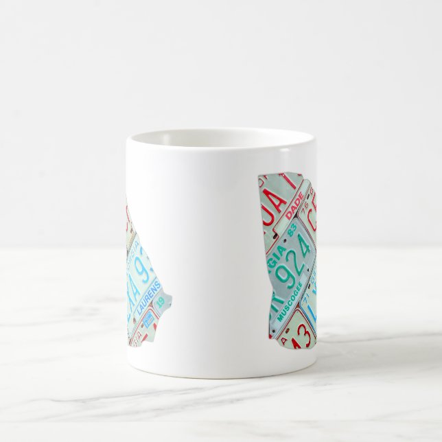 Georgia License Plate Map Mug (Center)
